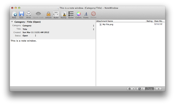 Note Window