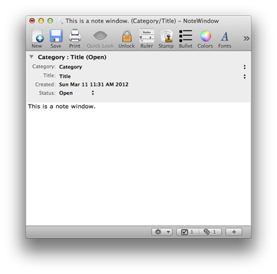 Note Window