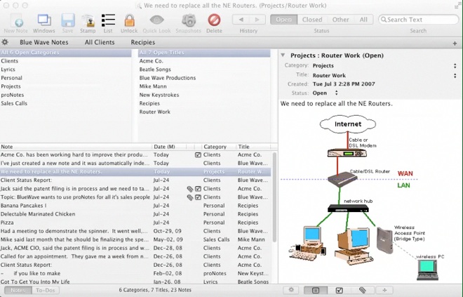 Image of proNotes application